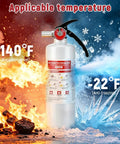 Boss Level Protection With This Compact 2.5Lb Abc Dry Powder Fire Extinguisher Featuring 1A 10B C Rating And Ul Ansi 299 Certification, displaying temperature range of -22°F to 140°F.