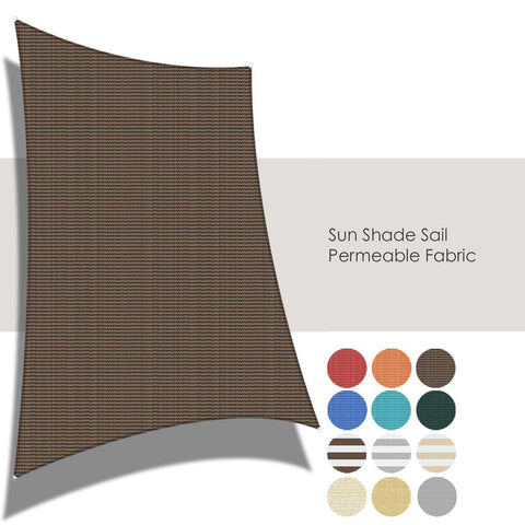 Brown 7 By 10 Ft Sun Shade Sail Rectangle Canopy For Your Outdoor Patio Pergola Backyard Garden 180GSM HDPE Fabric With 95 Percent UV Block