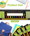 Extra Large 17.3 By 5 Inch Self Adhesive Desk Name Tags For Classrooms, Multipurpose Manuscript Name Plates With Alphabet Letters And Class Rules, 24 Pack, Easy Peel And Stick, Durable Material For Student Desks displayed on desk with school supplies