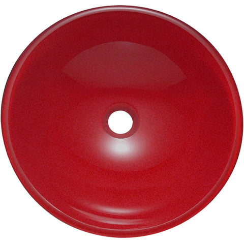 Rosso Double Layer Sleek Red Glass Vessel Sink With Clear Inside And Out Tempered Scratch Resistant And Non Porous Above Counter Mount