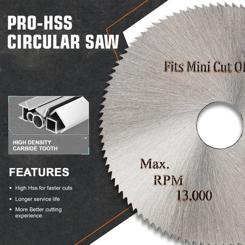 Two Inch Cut Off Wheel With One Quarter Inch Stem Mandrel For Die Grinder Or Drill, 100T, Includes Two Discs, 51mm OD, 9.5mm Hole