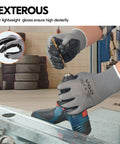 10-Pairs Safety Work Gloves With Non Slip Nitrile Coating For Gardening And DIY Projects Size Large Gray used in auto workshop