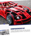 Ultimate RC Car Screw Tool Kit, Metric Fasteners, Nuts and Bolts next to red RC car model on gravel surface