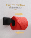 Matte Black Wall Mounted Toilet Paper Holder Stainless Steel SUS304 Rustproof Bathroom Accessory with red roll