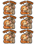 Team Punchs Iron On Transfers 6 Pack 7x7 Inch DTF Heat Press Stickers with monkey and teddy design