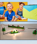 Kids with "Awesome Hands On Electricity And Magnetism Science Kit For Kids And Students Basic Circuit Learning Starter STEM Set Elementary Electronics Labs Fun Educational Toy For Home And Classrooms Portable Bag Included" circuits and bag