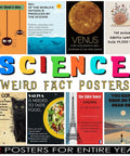 52 Weird Science Facts Posters Pack For Classrooms And STEM Education, colorful bulletin board decor featuring vibrant science facts.