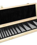 WEN 12-piece steel angle gauge block set in a light wood case with black foam insert