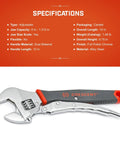 Locking Adjustable Dual Material Wrench, 10 Inch, Pliers Strength Jaw, Anti Slip Grip, Built To Last Gear For Quick Fixes, ACL10VS