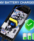 Interior view of Fast 24V Scooter Charger With 3 Pin XLR Plug Universal Fit showing circuit board and components.