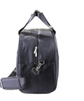 Side view of underseat personal item carry on bag for airlines durable nylon 1680 denier ballistic duffel bag with shoulder strap