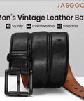 Nickel Free Leather Belt For Men Non Metal TSA Friendly Travel Belt Airport Ready With Black Plastic Buckle Hypoallergenic