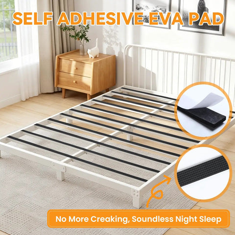 Queen Size Bamboo Bunkie Board Heavy Duty Bed Base Under Mattress Zero Flex Platform Holding Up To A Ton with EVA pads