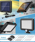 Go To Outdoor Solar Wall Light With Motion Sensor No Fuss 56 LED IP54 Waterproof 110 Degree Wide Lighting Blue Color