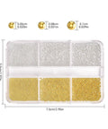 Nail Art Steel Beads And Mini Ball Rhinestones For Caviar Nails In Gold Silver Or Mixed Tone Dope For Pro Level Nail Art, 0.5mm 0.8mm And 1mm Sizes, 6 Compartment Box For Easy Organization And Precise Detailing, gold and silver beads set