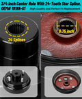 Close-up of Rear Brake Hub Drum Repair Kit With Shoes And Springs For EZGO TXT PDS Electric Golf Carts 1997 Up, showing 24-tooth star spline.