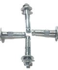 Image of Sleeve Anchors With Nuts And Washers, Zinc Plated Steel, Hex Head, Five Sixteenth Inch By One And A Half Inch Long, Four Pack