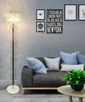 Modern Black Floor Lamp With K9 Clear Glass Crystals, Three Light Crystal Glass Standing Lamp For Living Room And Bedroom