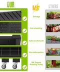 Comparison chart showing Elevated 21 Gallon Garden Bed With Legs And Wheels advantages over other planters, focus on durability and mobility.