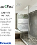 WhisperGreen Select Humidity Sensor Condensation Control Module installed in modern bathroom with glass shower enclosure.