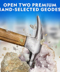 Rock Collection Kit For Kids With 300 Plus Real Gemstones Crystals And Minerals Includes Two Geodes To Crack Open hammering geode