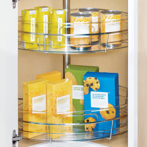 Clear Plastic Quarter Wedge Bin Fits Tight In Corner Cabinets Boosts Space Lazy Susans Store Spices Condiments Pantry Goods.