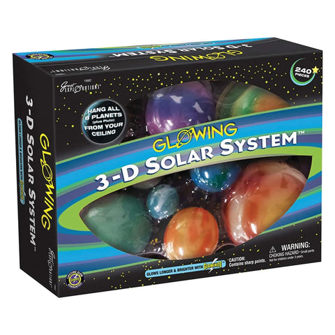 3D Solar System Glow In The Dark Ceiling Hanging Kit With Planets And Star Stickers For STEM Education box packaging