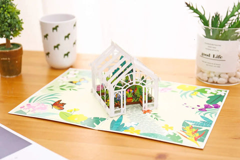Greenhouse Floral 3D Pop Up Birthday Card For Women With Included Message Note And Envelope A Totally Thoughtful Gift For Mom Wife Sister Her That Feels Special And Handcrafted