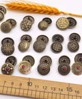 Antique Bronze Snap Button Set For Wallets And Leather Crafts, 15 Size Variants From 15Mm To 20Mm, Zinc Alloy Caps With Copper Sockets