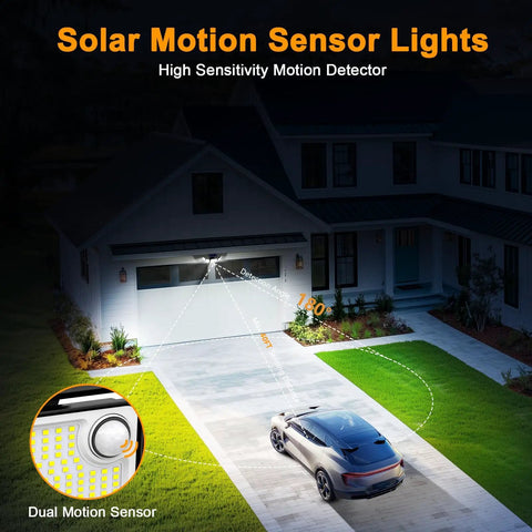Gonna Keep Your Yard Secure With These Hella Bright 6000 Lumen Solar Security Flood Lights Featuring Five Adjustable Heads And Remote Control Plus IP65 Waterproof Motion Sensor Two Pack Smooth Moving Gear