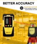 Digital Rotary Laser Detector With Dual Display And Built In Bubble Level For Most Red Rotary Lasers shown with dimensions