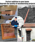 Collage showing Copper Flashing Roll Nearly 100 Percent Pure Copper 16 Oz 24 Gauge Zero Point Five Millimeter Thick 8 Inch Wide By 10 Foot Long RoHS Compliant Pro Grade For DIYers used in various applications like kitchen backsplash and roof edge