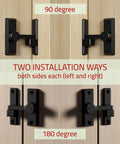 Heavy Duty Sliding Barn Door Latch With 90/180 Degree Universal Operation, Privacy Lock for Bathroom Bedroom Garage And Cabinets