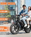 Couple riding Powerful Electric Bike For Adults With 1500W Peak Motor And 60 To 80 Mile Range, 20 Inch Fat Tire Dual Suspension