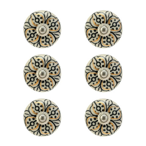 Killer Handmade Ceramic Cabinet Knobs For Dresser Drawers And Kitchen Cupboards Featuring A Sweet Boho Farmhouse Look In Black And Gold Pack Of Four Sturdy Pulls To Spice Up Your Home Digs With Clean Looks And Reliable Grip For Daily Use Anywhere.
