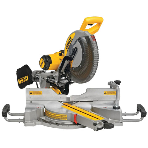 12 Inch Double Bevel Sliding Compound Miter Saw With XPS LED Shadow Light System Includes Blade Wrench Material Clamp And Dust Bag Heavy Duty 1100 Watt Motor Delivers 3,800 RPM For Pro Woodworking