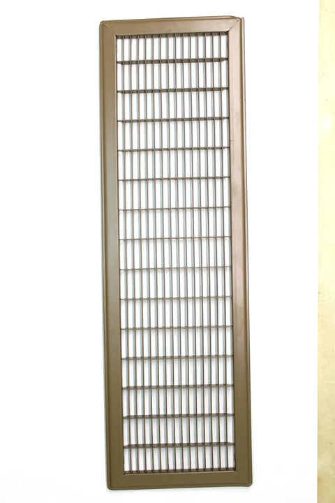8 By 30 Floor Grille With Fixed Blades Brown Finish, Heavy Duty Reinforced Steel Floor Air Vent Cover For 8 By 30 Duct Openings.