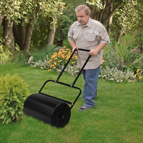 Lawn Roller Heavy Duty For Seedbed Prep, No Fuss Push Or Tow Behind Sod Roller With U Shaped Handle, used in garden