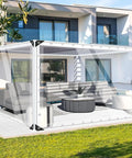 Clear Heavy Duty PVC Outdoor Tarp With Grommets For Weatherproof Coverage over patio area, 15 Mil Thick, 10x20 Feet, UV resistant