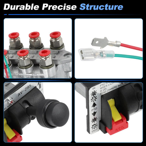 PTO Hoist Air Shift Control Valve For Dump Trucks Pneumatic Control Valve Dual Valve Air Kit For Dump Pumps Replacement AV 295 AV295 328388 79X WA201X K90 Apsco Compatible
