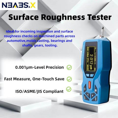 Handheld Surface Roughness Tester Digital Profilometer For Ra Rz Rt Measurements With USB Data Export Ideal For Metal Coating And Plastic QC Pro Grade On The Go Portable Precision Inspection Tool, blue handheld tester