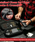 Man using 80 Piece Gun Cleaning Kit For Handguns Rifles Calibers .22 .357 .38 9mm .40 .45 with tools and case