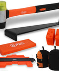 Professional Laminate Flooring Tools Kit with tapping block, pull bar, rubber mallet, knee pads, spacers for vinyl plank LVP and hardwood floors