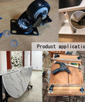 Four Pack Heavy Duty Rubber Swivel Caster Wheels With Double Locking Brakes 360 Degree Rotating Furniture Casters on furniture.