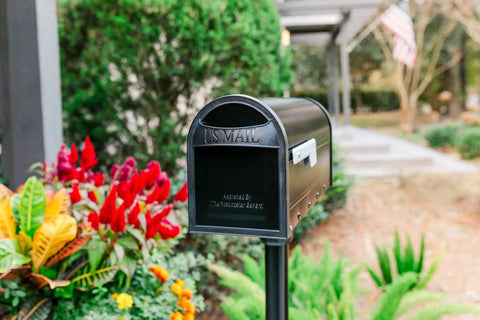 Postmount Mailbox Black Medium Outdoor Box Built Tough For Rain Snow Or Sun Galvanized Steel Construction Rust Resistant Finish