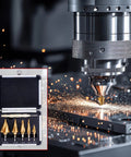 Six Piece HSS 4241 Titanium Coated Step Drill Bit And Automatic Center Punch Set with Double Spiral Flutes drilling metal