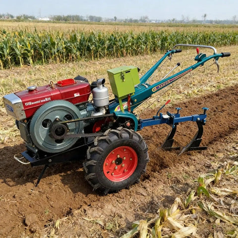 Two Wheel Power Tiller For Garden And Farm, Handy Walking Tractor for soil preparation and landscaping in a field