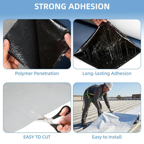 Bulletproof Self Adhesive Rubber Roofing Membrane Roll 39 By 16 Point 4 Feet Premium Quality Waterproof Leak Block underlayment shown being cut and installed.