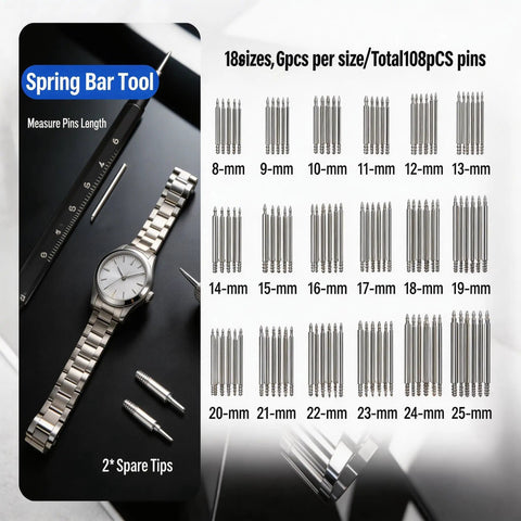 All In One Watch Repair Kit With Link Removal Tool 18 Sizing Options, Screwdriver Set, Spring Bar Tool, Band Hole Punch