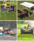 Heavy Duty Table Leg Extenders For Folding Tables No Sweat Adjustable Furniture Risers on various outdoor tables with chairs.
